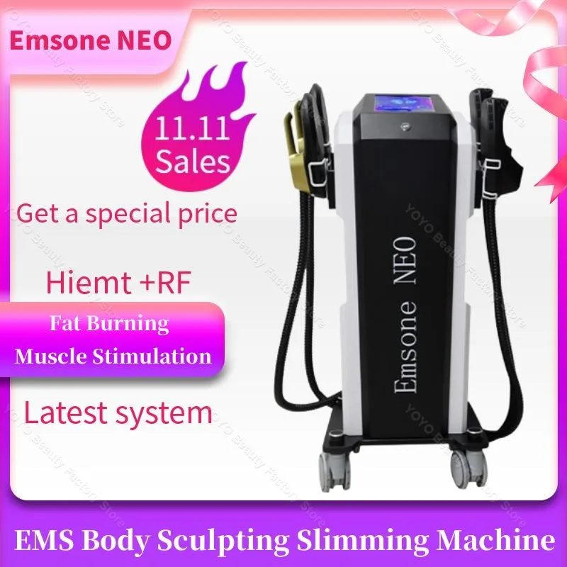 200Hz EMS Body Sculpting Machine 15 Tesla 6500W EMS Slimming Hiemt RF Electromagnetic Muscle Stimulator Pelvic Pad Emsone Neo