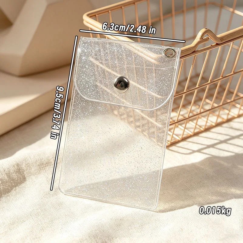 30pcs Transparent PVC Photocard Holder Metal Buckle Laser Stars Idol Photo Card DIY Badge Pendant Display Small Pocket Bag