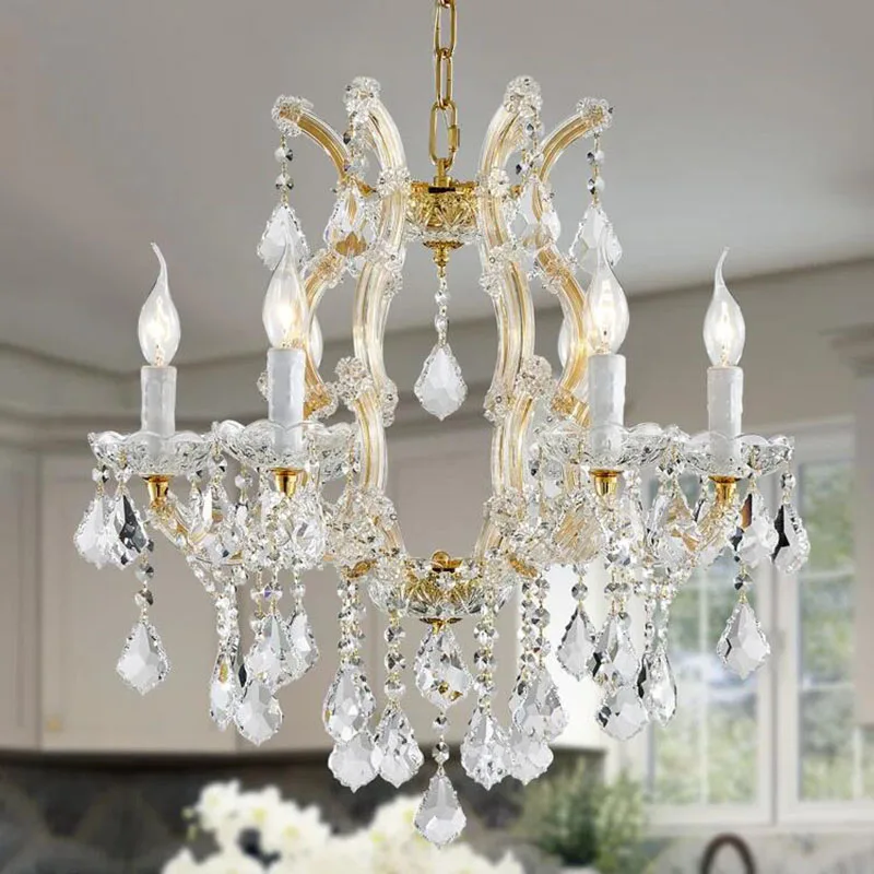 

Modern Crystal Chandelier Light For Living Room Luxury Maria Theresa Gold Hanging Lamp Dining Room Suspension LED Lustres