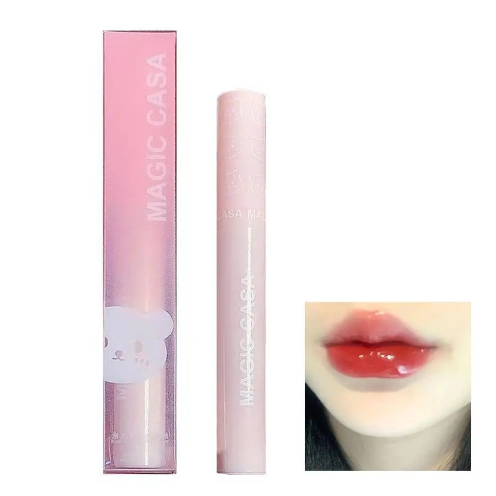 1pc Mirror Jelly Lip Gloss 6 Colors Moisturizing Water Glossy Lips Makeup Tint Liquid Lipstick Red Cosmetics Lasting Waterp O4V9