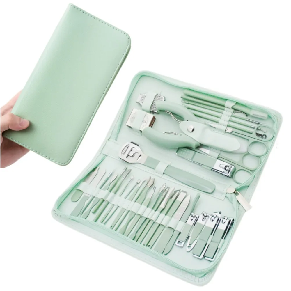 

Stainless Steel Nail Clipper Kit Professional with Storage Case Nail Grooming Kit Durable Green Fingernail Trimmer Suit Home