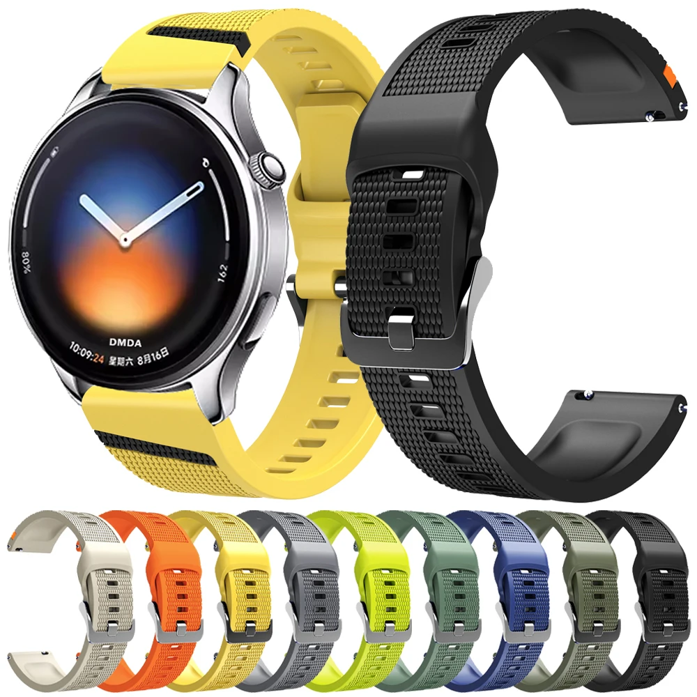 22mm Soft Wristbands for Xiaomi Watch 5 2 Pro Color 2 Replacement Strap for Mi Watch S5 S4 S3 S2 S1 Active Silicone Sport Bands