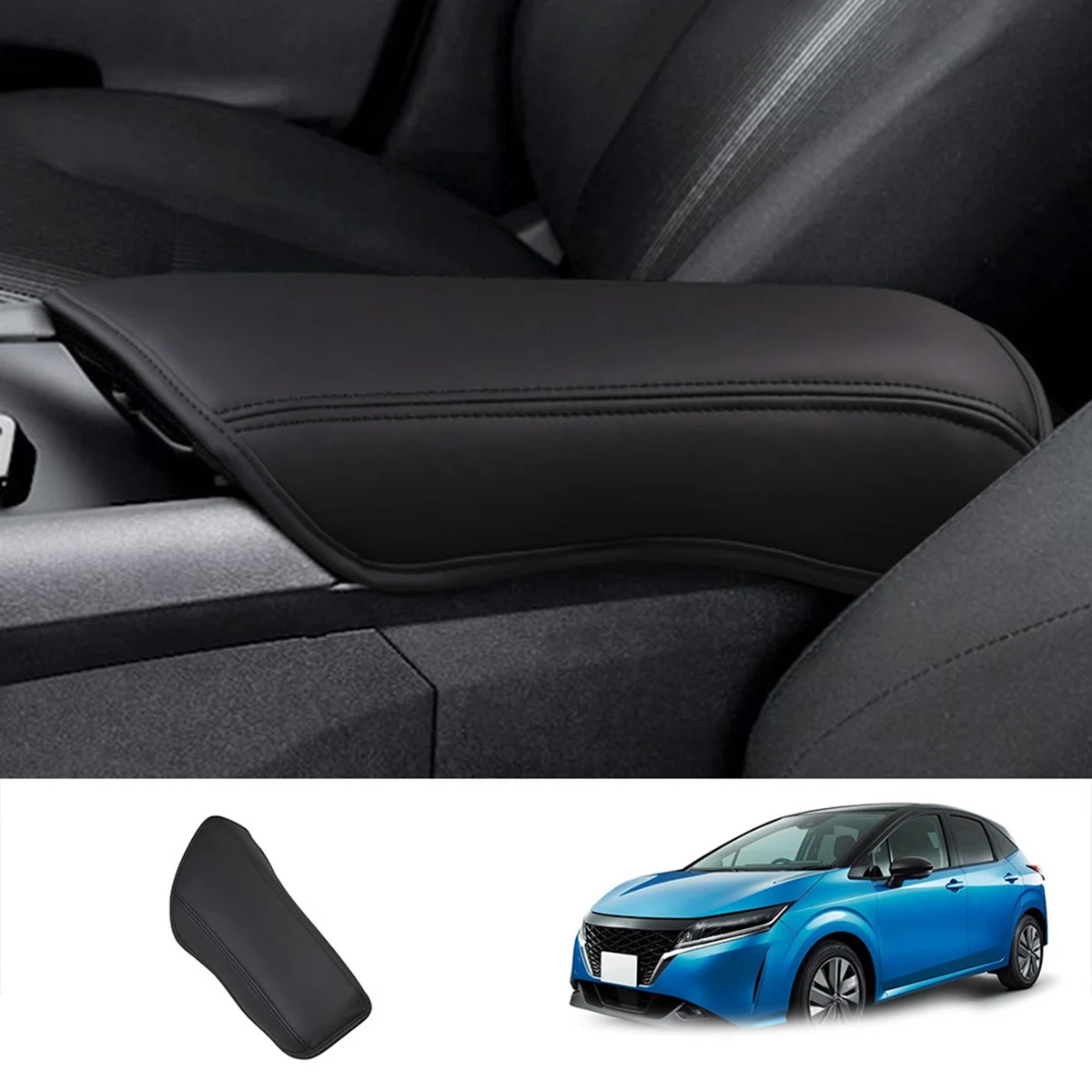 Car Console Armrest Panel Pad Cover Thicken Microfiber Leather Protective Trim for Nissan Note E13