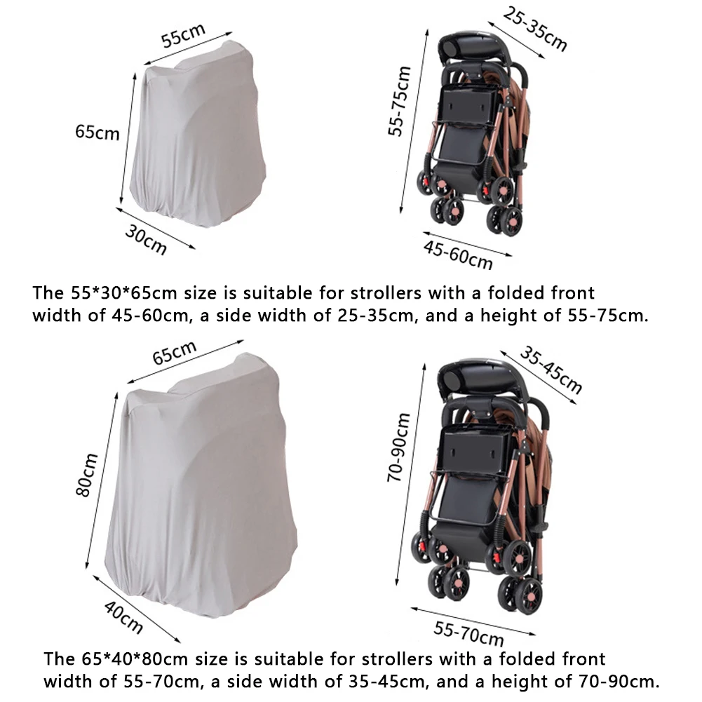 Stroller Cover Elastic Fit Soft Fabric with Drawstring for Dust Protection Compatible with Umbrella and Travel Strollers