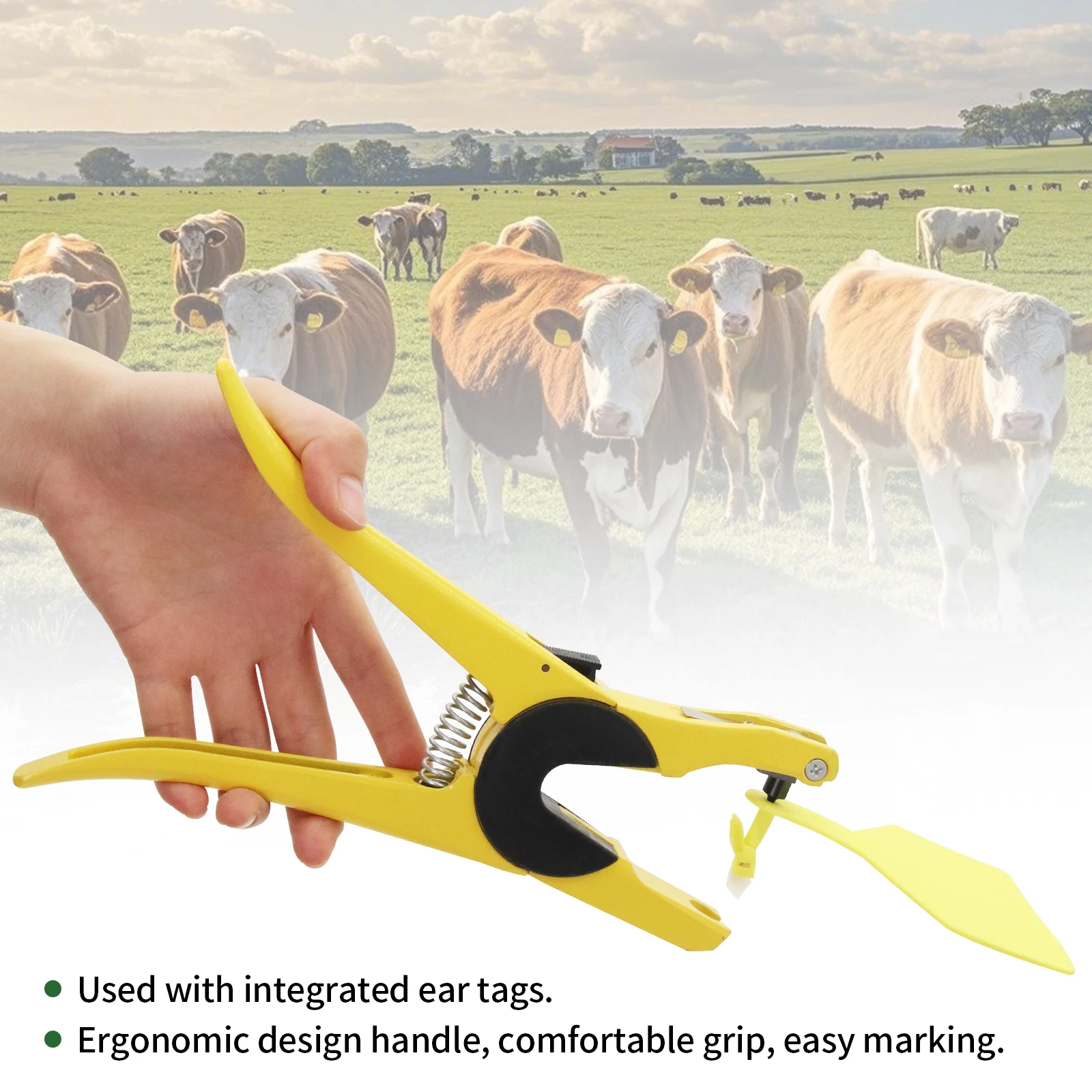 1個入り一体型耳標専用プライヤー クリップ 牛 羊 畜産情報管理ツール 家畜耳標装着器