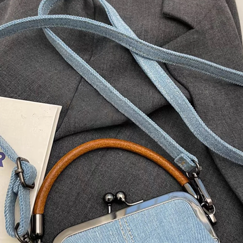 Mini bolso cruzado con correa desmontable para mujer, bandolera informal vaquera, bolso de hombro Retro, bolso de viaje para teléfono