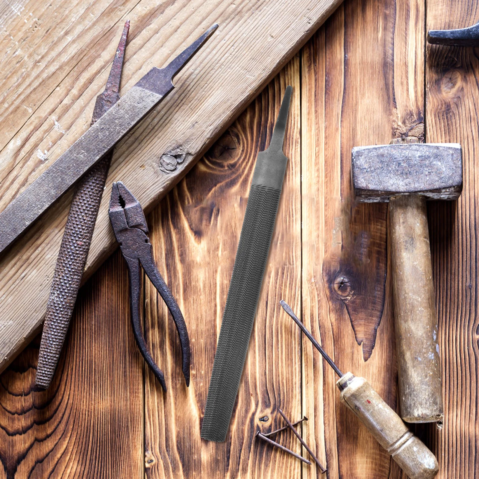 

Half Round Medium Cut File High Carbon Steel Hand File Ergonomic Design for Precise Plastic Shaping Polishing