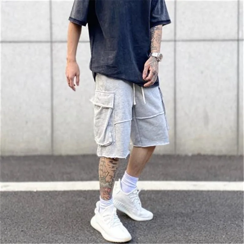 Highstreet Summer Mens Drop Crotch Shorts Baggy Loose Drawstring Hip Hop Cargo Urban Clothes Joggers Harem Pants For Male