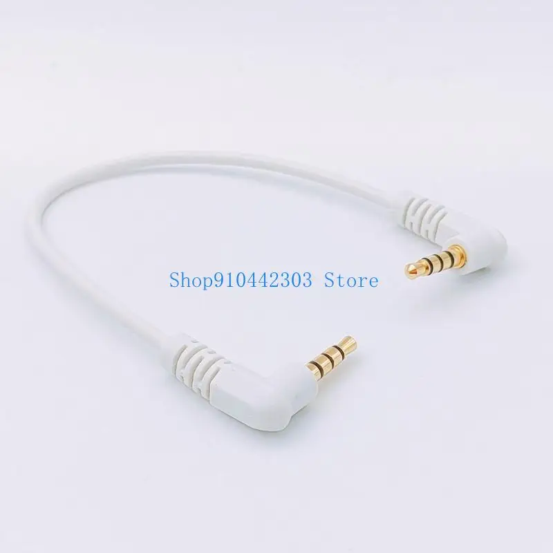 652F PVC 20cm 3.5mm Male Male Sound Cable with Double Bent Plugs Enhances Audiotory Experience