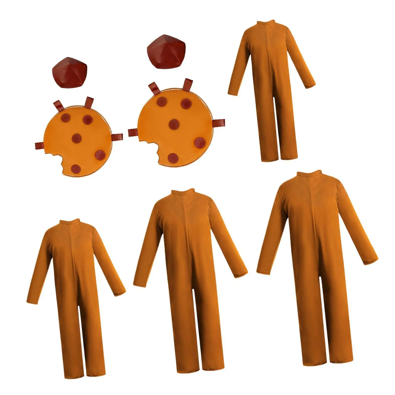 

Костюм печенья из полиэстера для ролевых игр, комбинезон с шоколадной стружкой, сценическое платье, одежда для детей на Хэллоуин