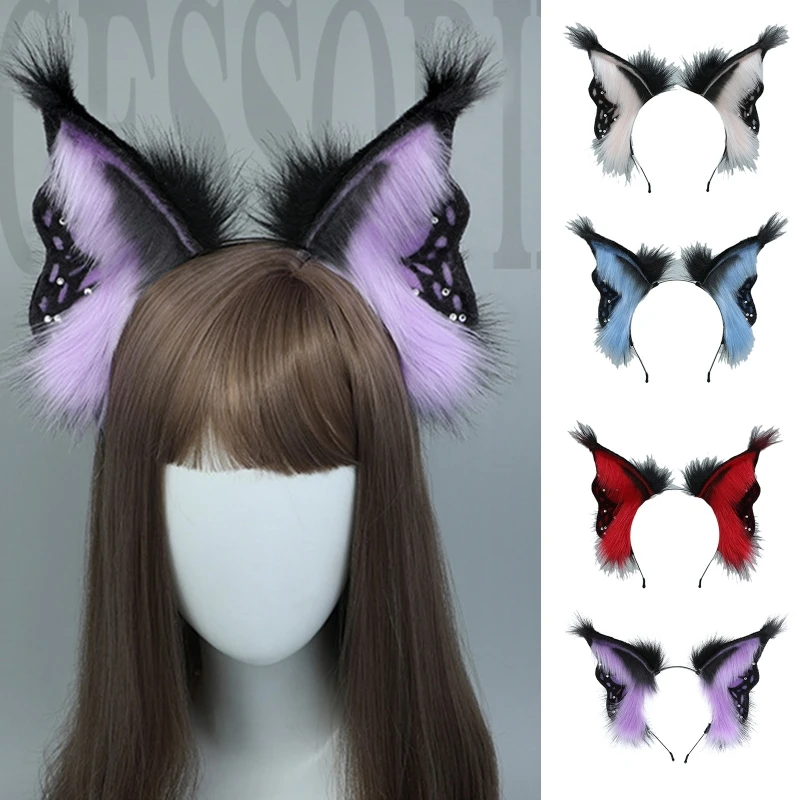 Cute Animals Fox Ears Durable Hair Hoop Women Headband Makeup Head Band for Washing Face Shower Christmas Hair Accessory