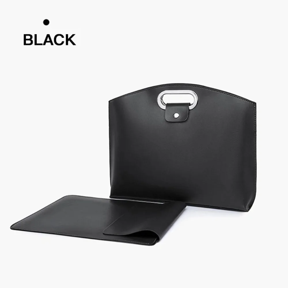 

Elegant PU Office Document Tote Bag Solid Color Large Capacity File Bag Handbag Laptop Bag Computer Bag Women