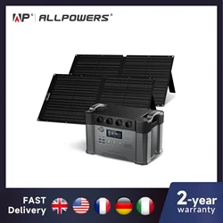 ALLPOWERS S2000 Pro Outdoor Generator 2400W MPPT Portable Power Station with 4X100W Folable Solar Panels for RV Camping, Home