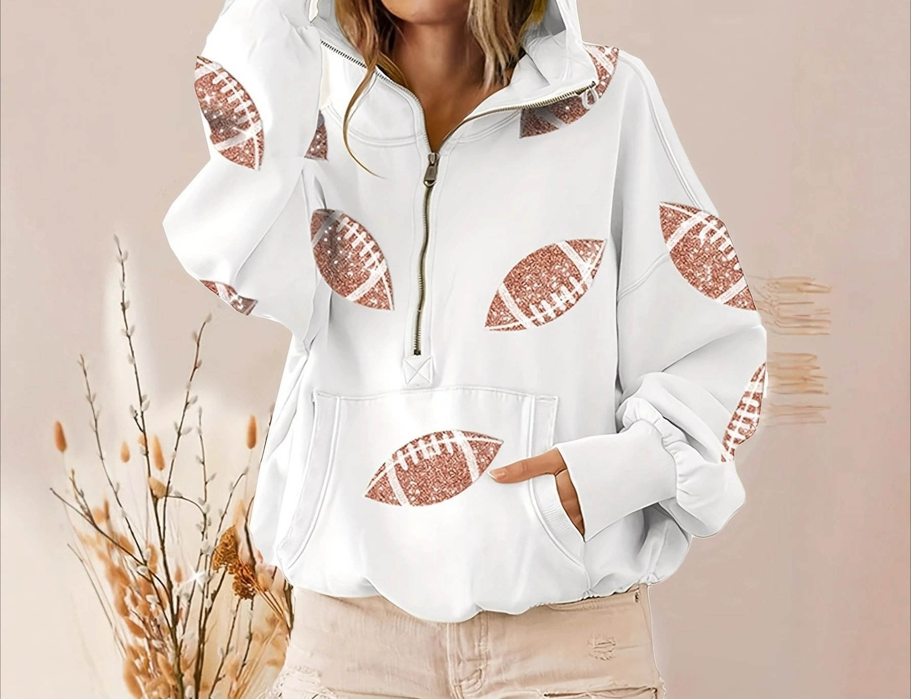 

2025 Autumn New Women's Digital Printing Hoodie Long Sleeve Zipper Hoodie Pullover