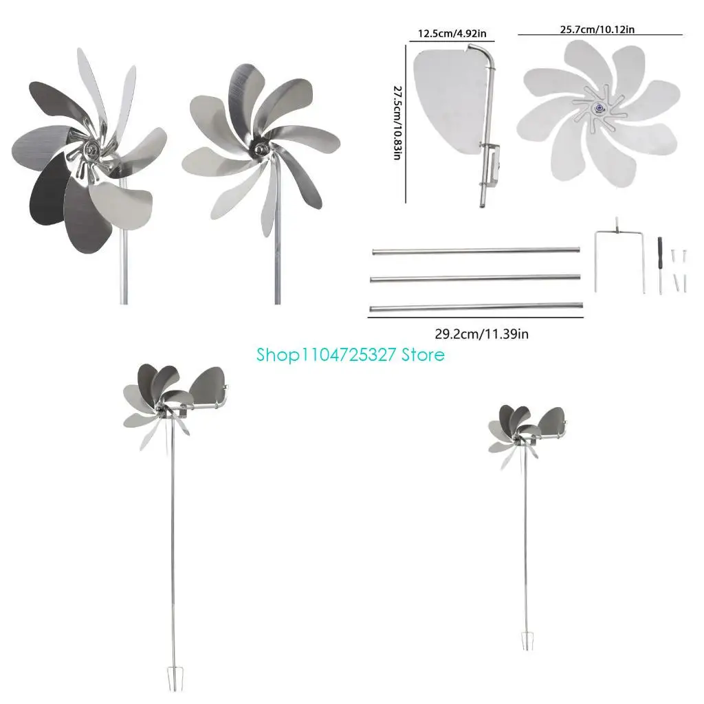 

D8KF Garden Windmill Rotation Wind Spinners Decorative Stakes Pinwheels Decoration