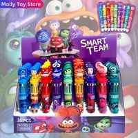 Disney 36Pcs Ballpoint Pen Cartoon Set Cool Doll Doll 10 Colors 0.7mm Painting Multicolor Pen Learning Office Stationery Prizes