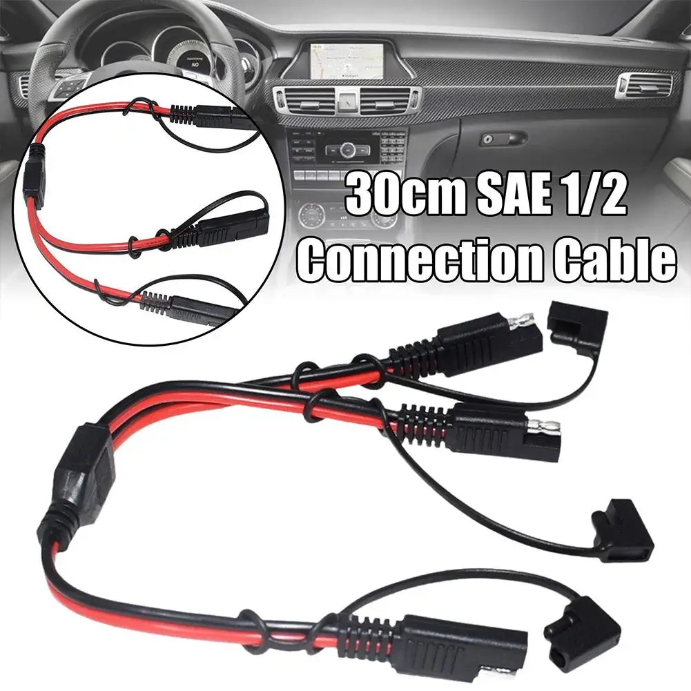 10AWG SAE Y Splitter Cable 1 To 2 Quick Disconnect Connector Solar Panel Extension Wire For Motorcycle Battery Power Adapter