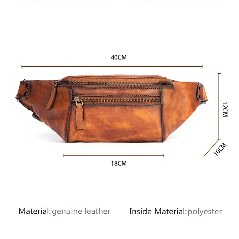 Genuine Leather Waist Bag Men Waist Pack Funny Pack Belt Bag Men Crossbody Bag for Phone Pouch Mens Messenger Bags