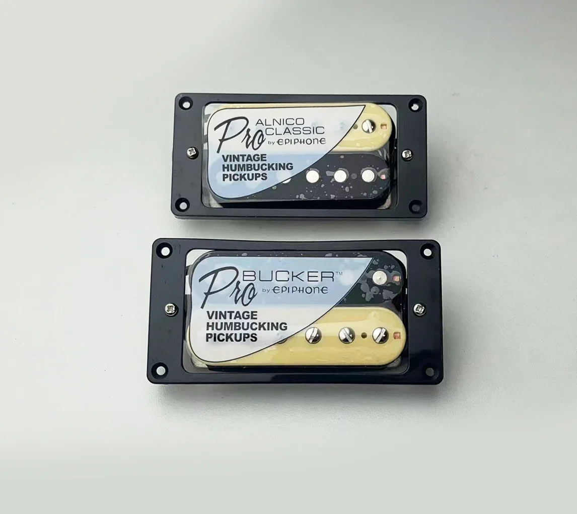 

Humbucker Alnico Classic 57 and PRO Bucker Guitar Pickups with 1V1T/ 2V1T Pre-Wired Harness (Zebra)