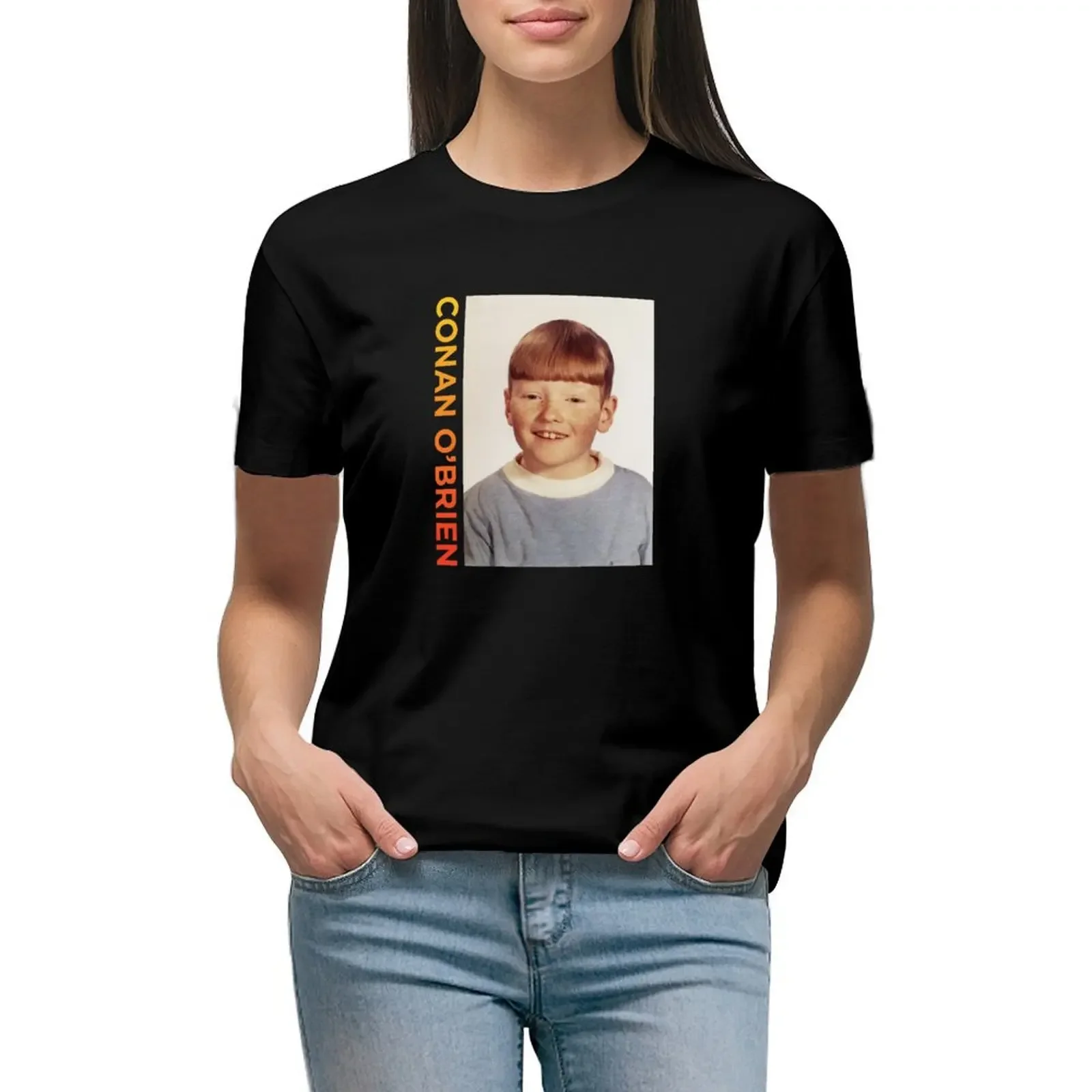 

Conan O'Brien Portrait T-Shirt cute clothes tees female lady clothes Women's summer blouses 2024