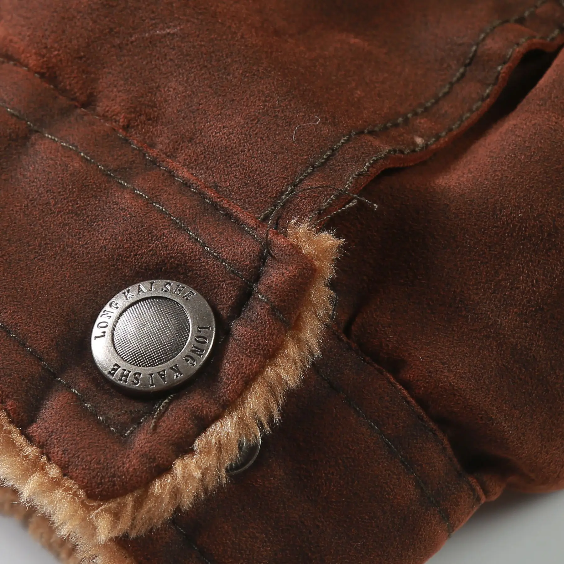 New  Fur One Coat casual men's winter jacket with fleece lapel classic loose men's wear