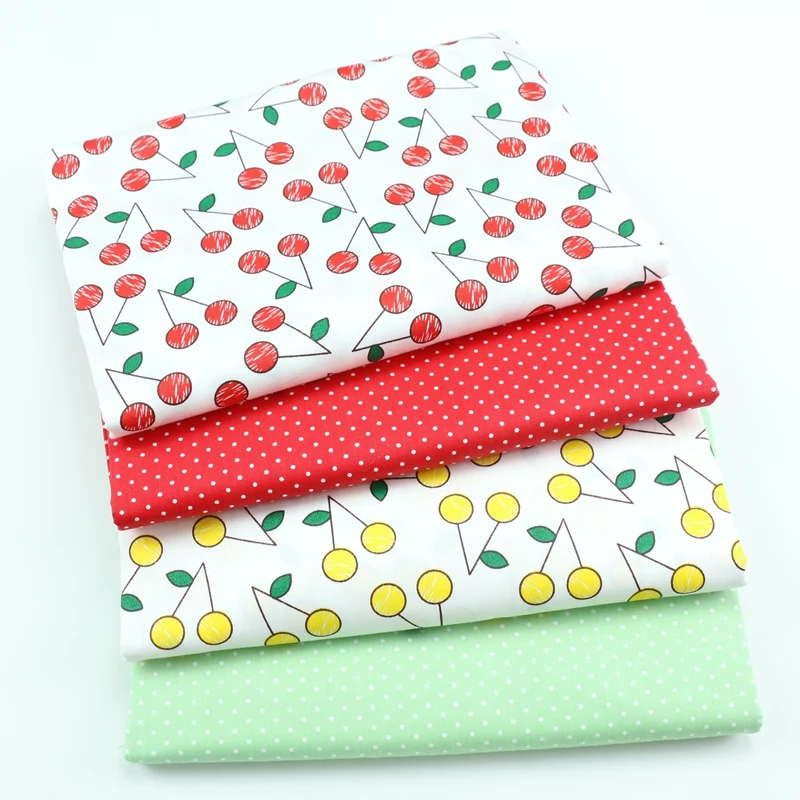 Cute Cherry 100% Cotton Twill Fabric For Baby Child, DIY Patchwork Cloth,Sewing Quilting Bed Sheet Dresses Materials Fabric