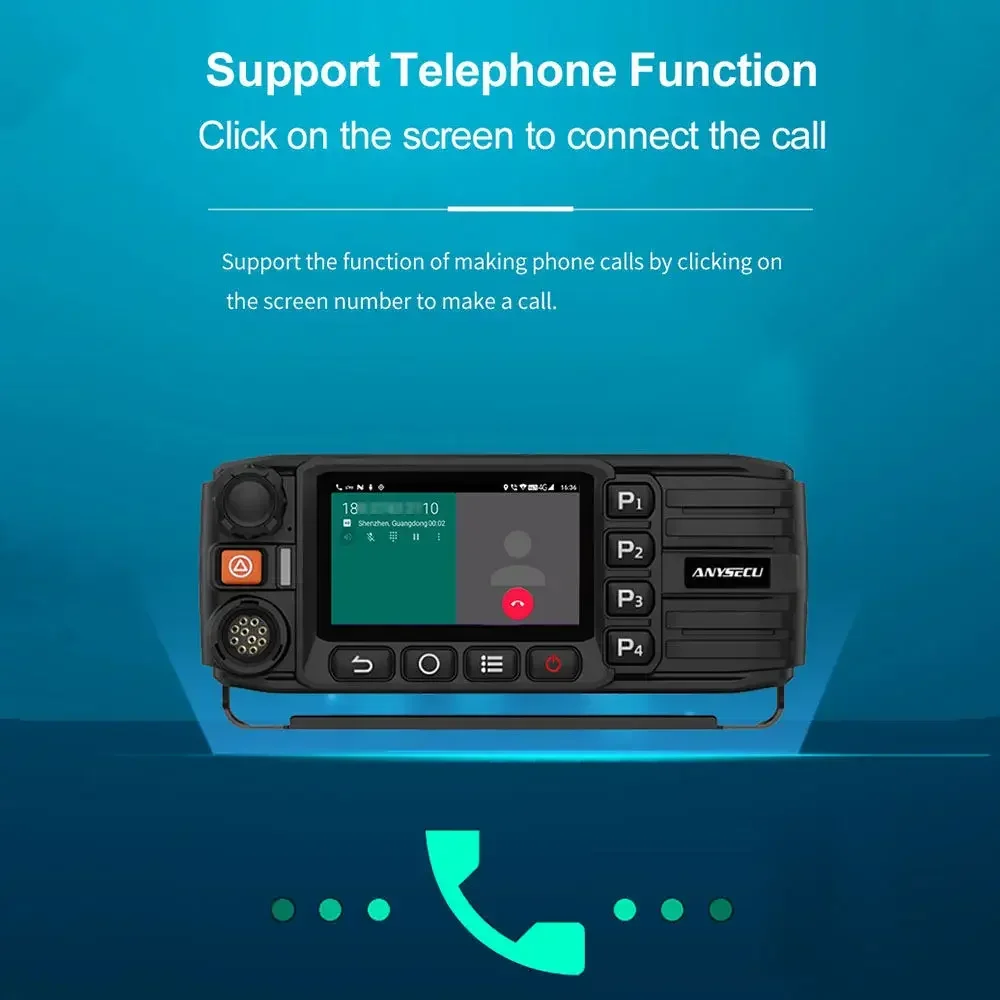 ANYSECU 4G M9500 Network Car Radio Andriod 7.1 With GPS WIFI POC Radio Work with Zello Real-PTT Call and SMS functions radios