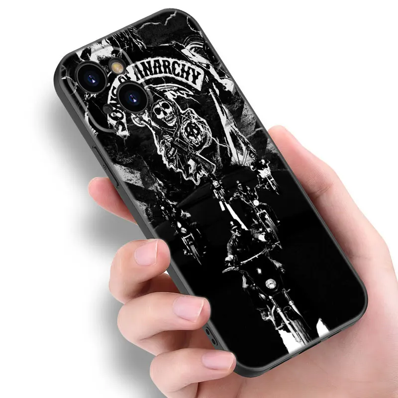 Sons of Anarchy TV Phone Case For Apple iPhone 12 13 Mini 11 14 15 Pro Max 7 8 Plus X XR XS SE 2020 2022 Black Silicone Case