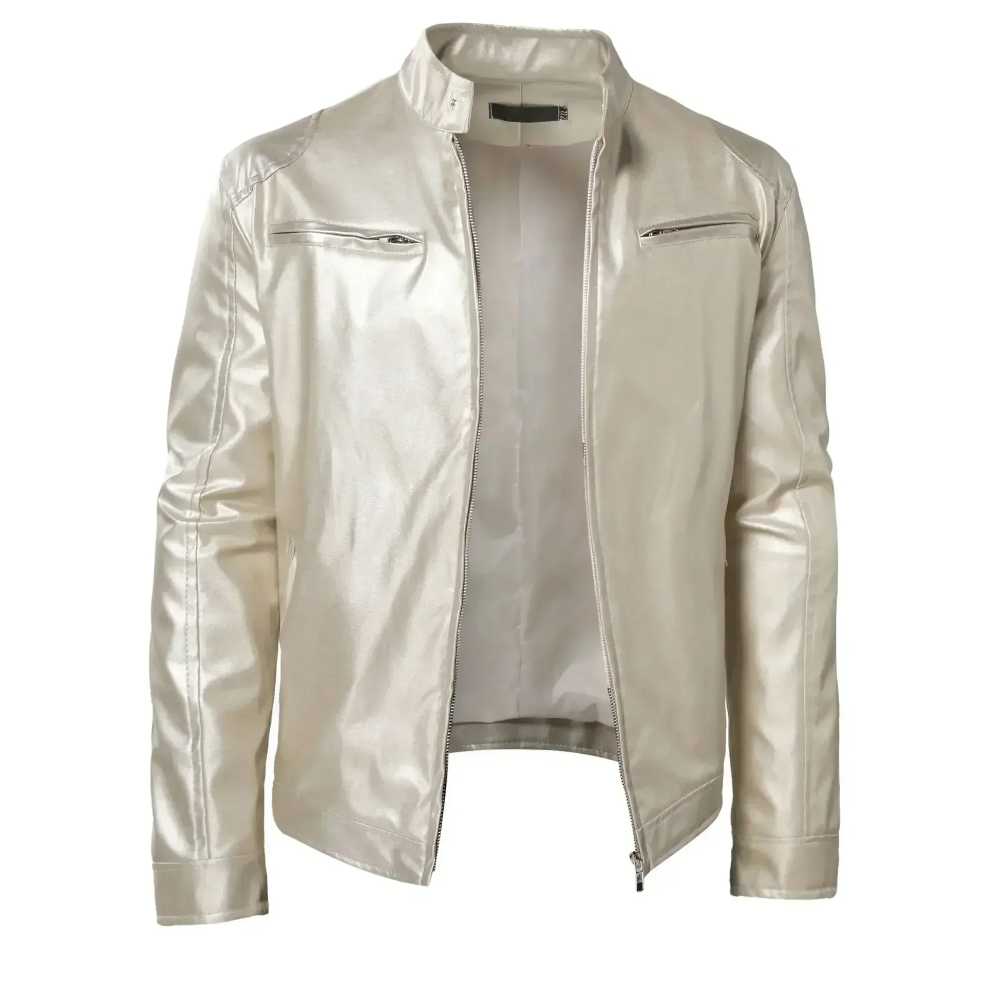 2025 Leather Motorcycle Jacket Men Stand Collar Casual Slim Short-Coat PU Jacket Autumn Winter Windproof Leather Coat Blazer Men