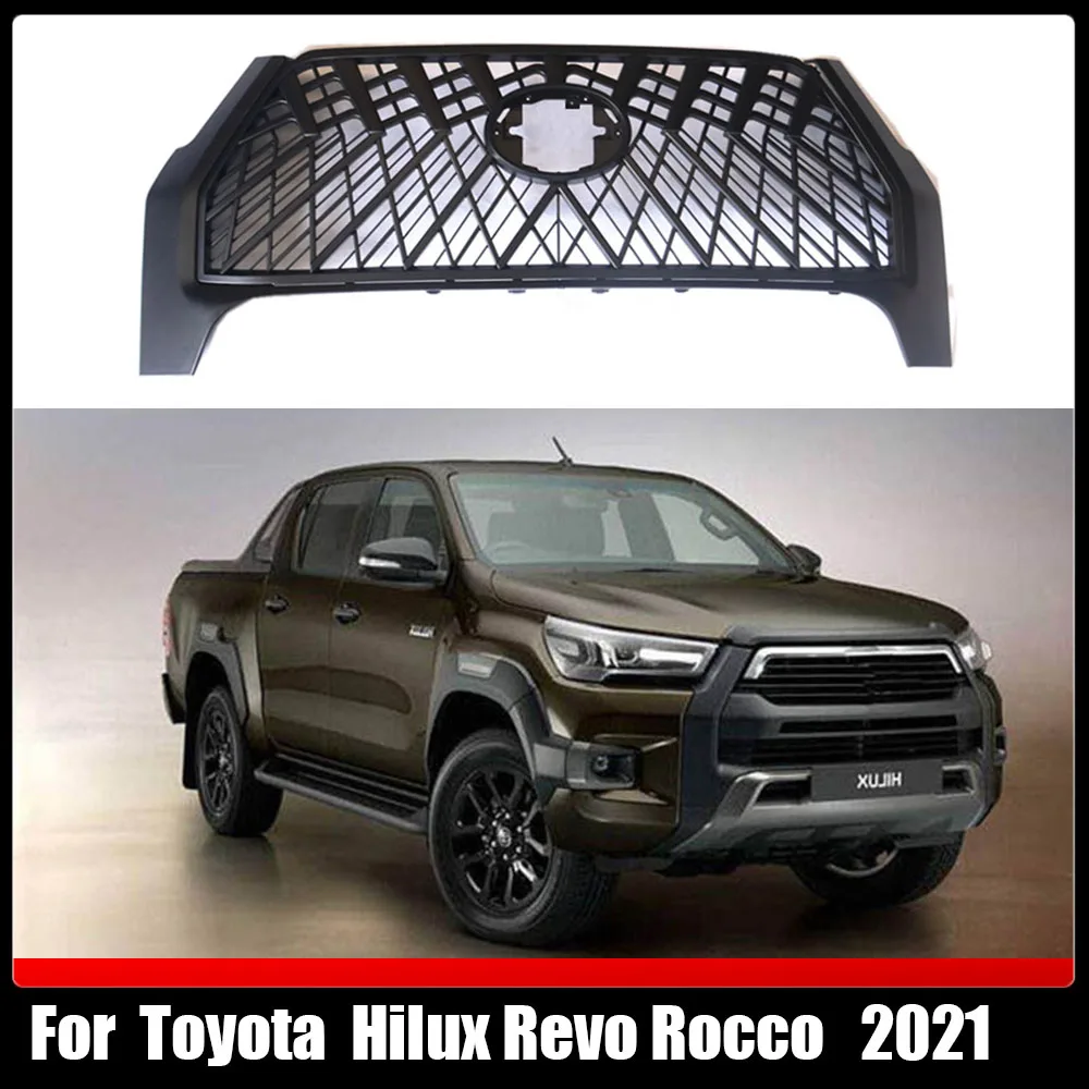 

Pickup Modified Racing Grills For Hilux Grill Auto Accessories Front Bumper Mesh Cover Grills For Toyota Hilux Revo Rocco 2021