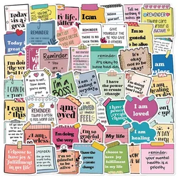 50 sheets/pack Incentive your own text vinyl waterproof stickers Positive energy English short sentences