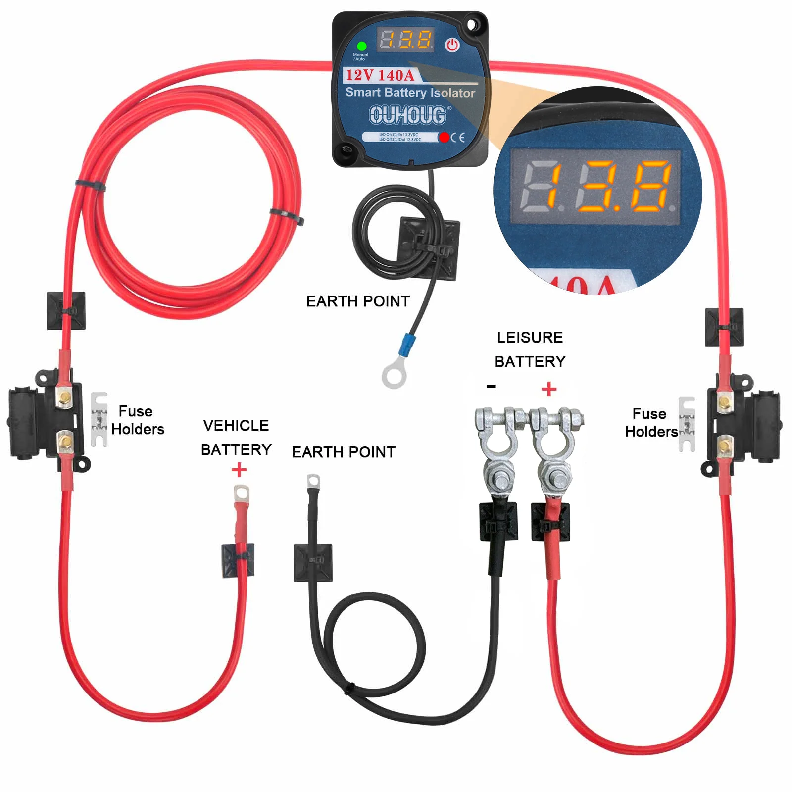 Spanningsgevoelige Split Laadrelais Set 12V AMP VSR 110Amp Voor Camper Auto RV Jacht Stoomboot Smart 2 Batterij bank Isolator Lading