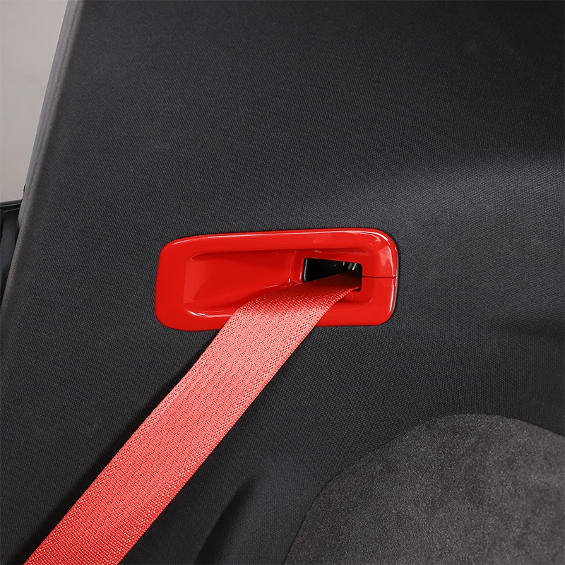 ABS Red For Chevrolet Corvette C8 Z51 Z06 2020-2023 Car Safety Belt Seat Decorative Cover Sticker Frame Trim Car Accessories