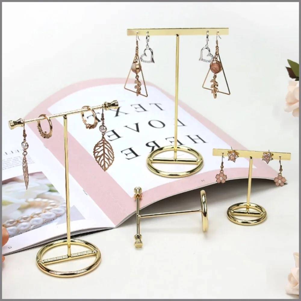 

T-Shaped Jewelry Display Stand Premium Feel Creative Earring Display Stand Luxury Professional Metal Earring Display Rack