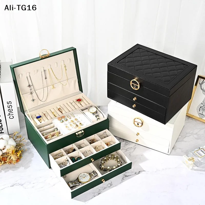 

High-End Multi-Layer Drawer-Type Jewelry Box Household Large Capacity Earring Storage Organizer With Oxidation Finish