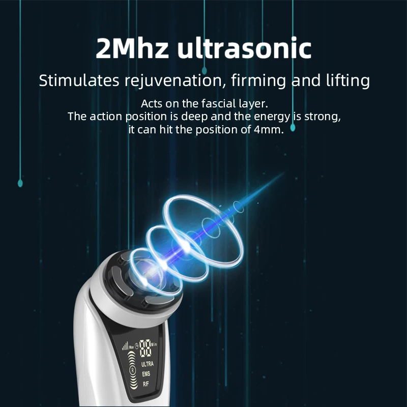 ミニ超音波美容器 EMS マイクロカレント フェイシャルリフトとしわ軽減マッサージ 若返りフェイシャルケア美容ツール