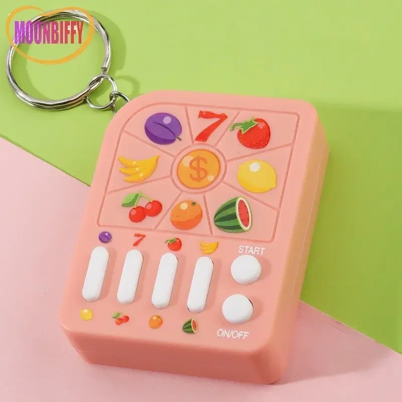 Mini Game Console Handheld Funny Fruit Games Machine Toys with Music Light Children Kids Anti-stress Toy Birthday Keychain Gifts