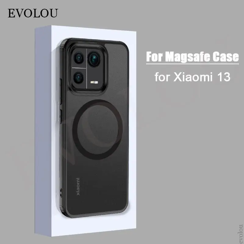 for Magsafe Case Xiaomi 13 Pro Acrylic Shockproof Translucent Matte Magnetic Wireless Charging Case for Xiaomi Mi 13 Pro Shell