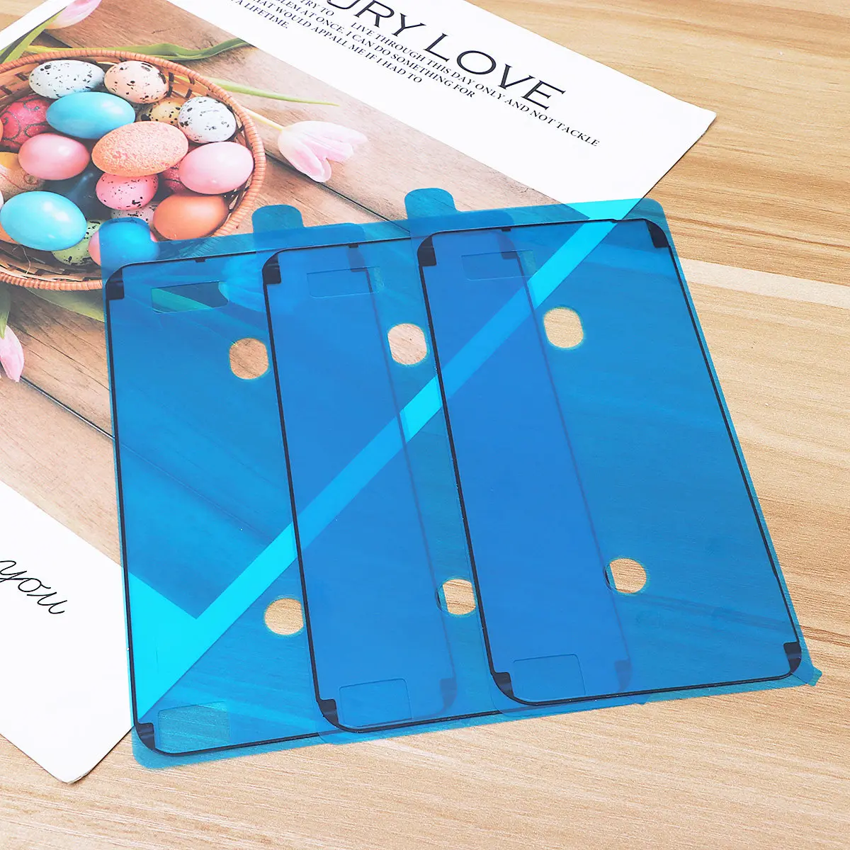 3Pcs Waterproof LCD Glue Sticker Kit for 6S Plus Back Cover Front Screen Sealing Adhesive Strong Hold No Residue Easy