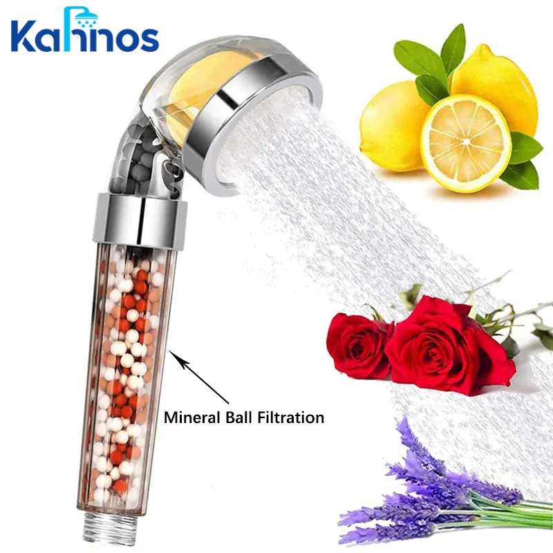 Vitamin C Shower Head Lemon Lavender Rose Jasmine Aroma Fragrance Filter Sprinkler Anion Bio-active Stones Bathroom Shower Head