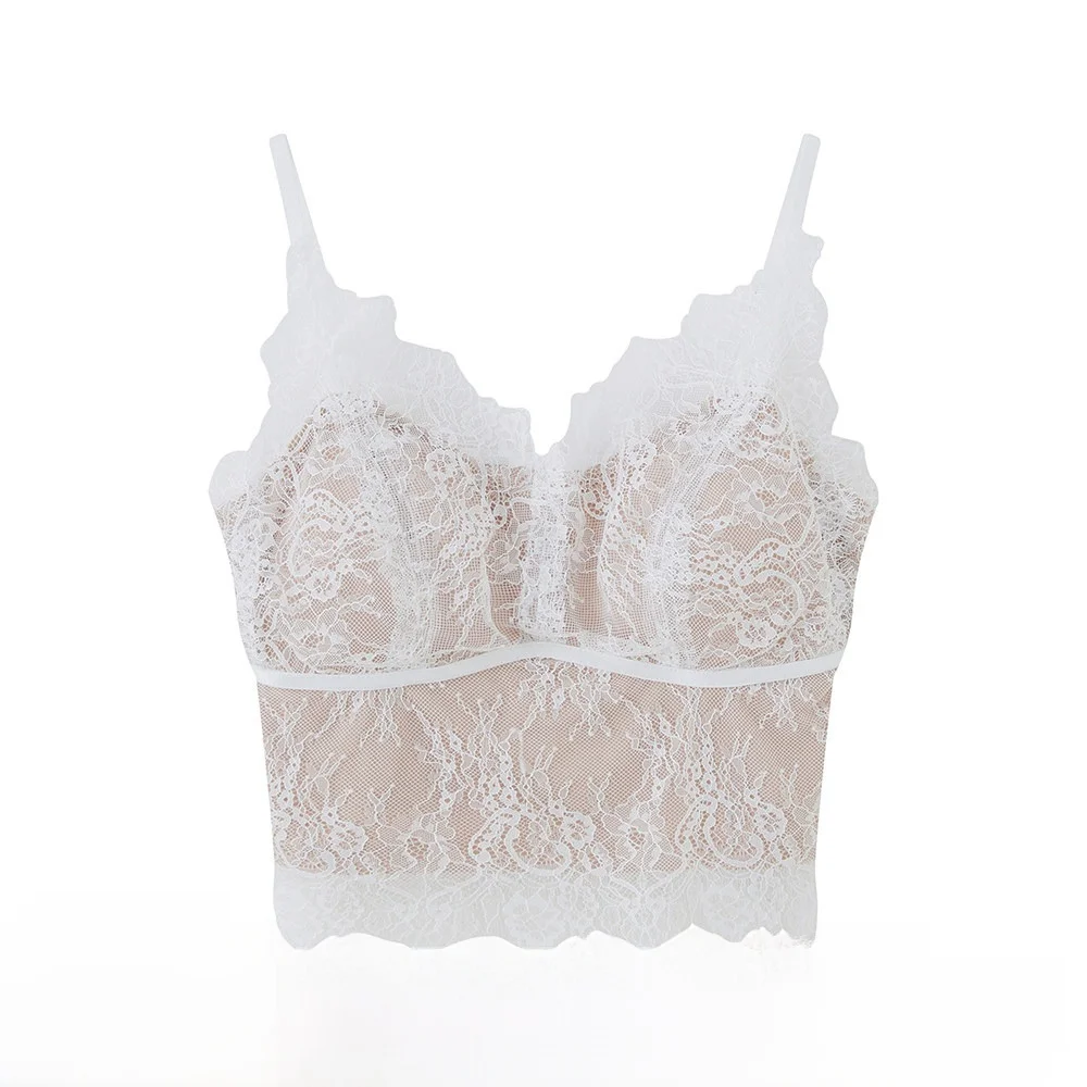 

Sy Women's Lace Csole Tank Top Inner Wear Faionable Versatile Base Layer Hot Girl Sle Regular Fit Nylon Fabric