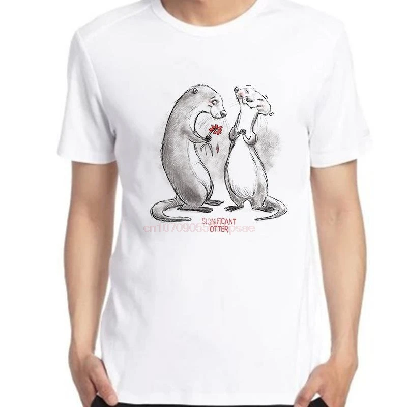 Lovers Significant Otter Fashion Graphic T Shirts Short Sleeve t-shirts Oversize Cotton t-shirts O-neck T-shirt Men's Clothing