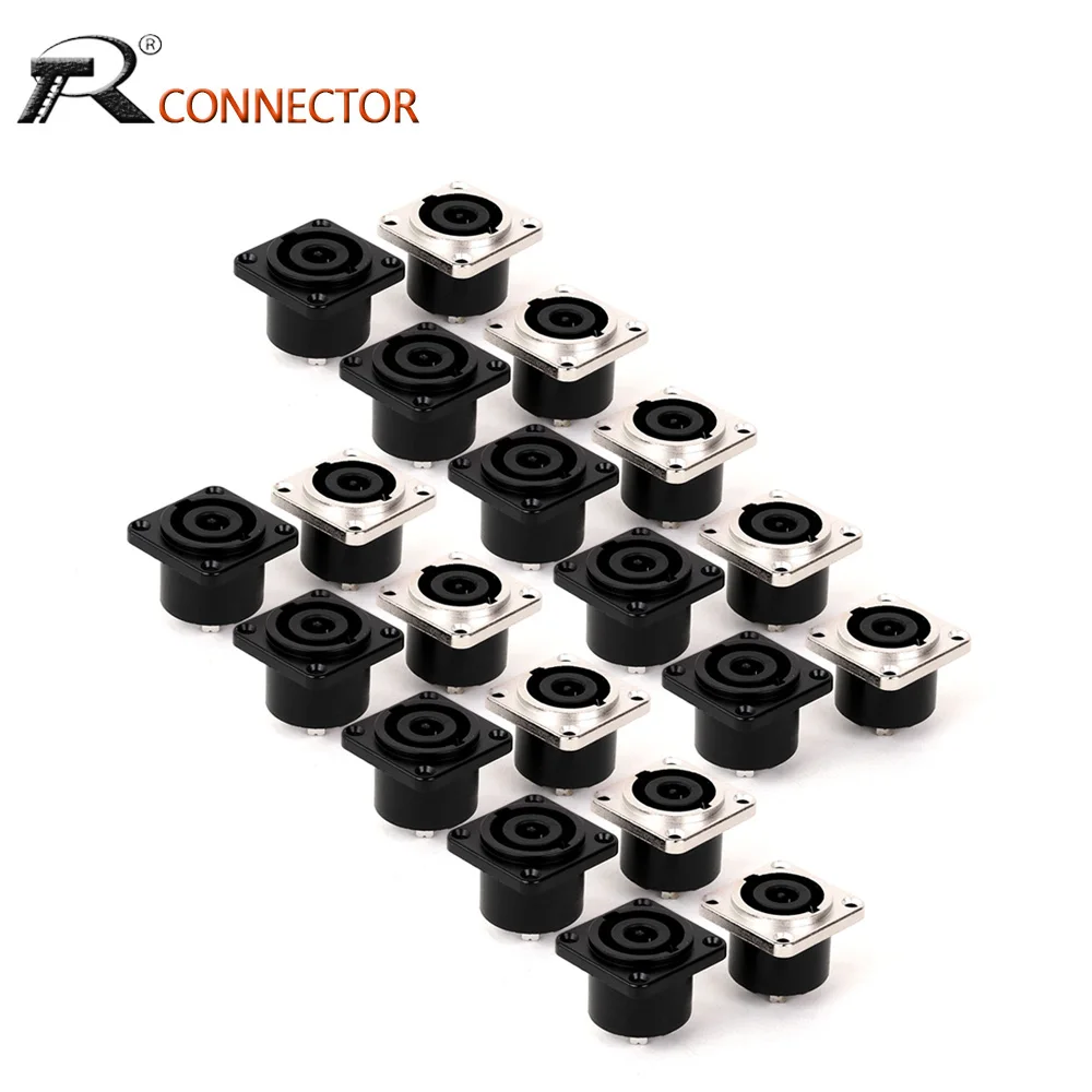 

20pcs 8Poles Powercon Speakon Female Jack Speaker Cable Connector Panel Mount Socket Audio Loudspeaker Adapter Amplifier