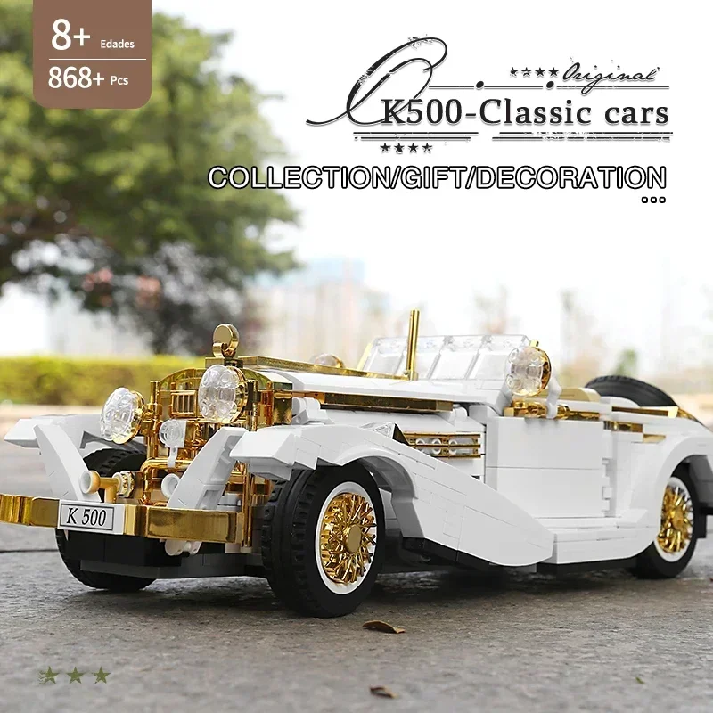 Mould King Car Mercedes Blocks Car Assembly Model Pull Back Building Blocks MOC Vintage Classic Car Toys For Adults Kids Gifts