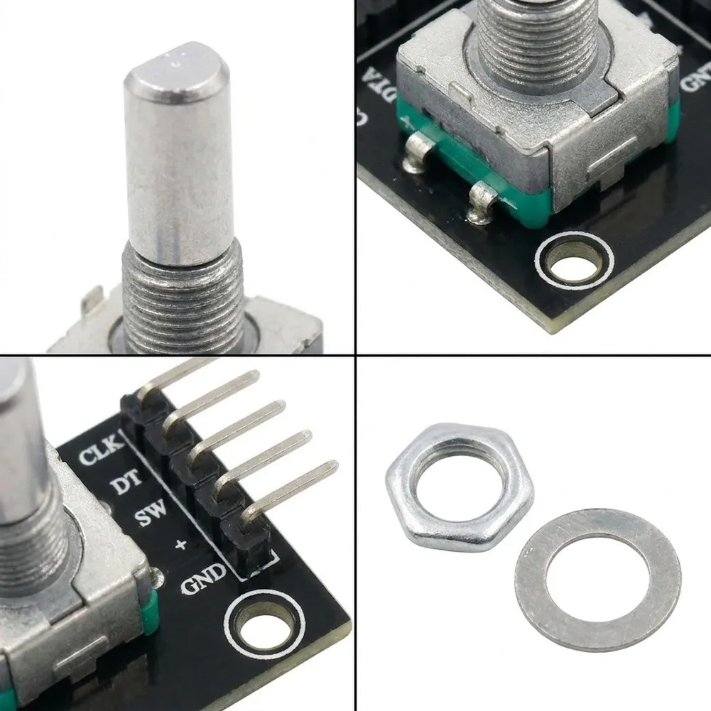 ky-040-ロータリーエンコーダーモジュールセット-8個入り。arduino用、360度連続回転可能なエンコーダー。一体型プッシュスイッチ付き。