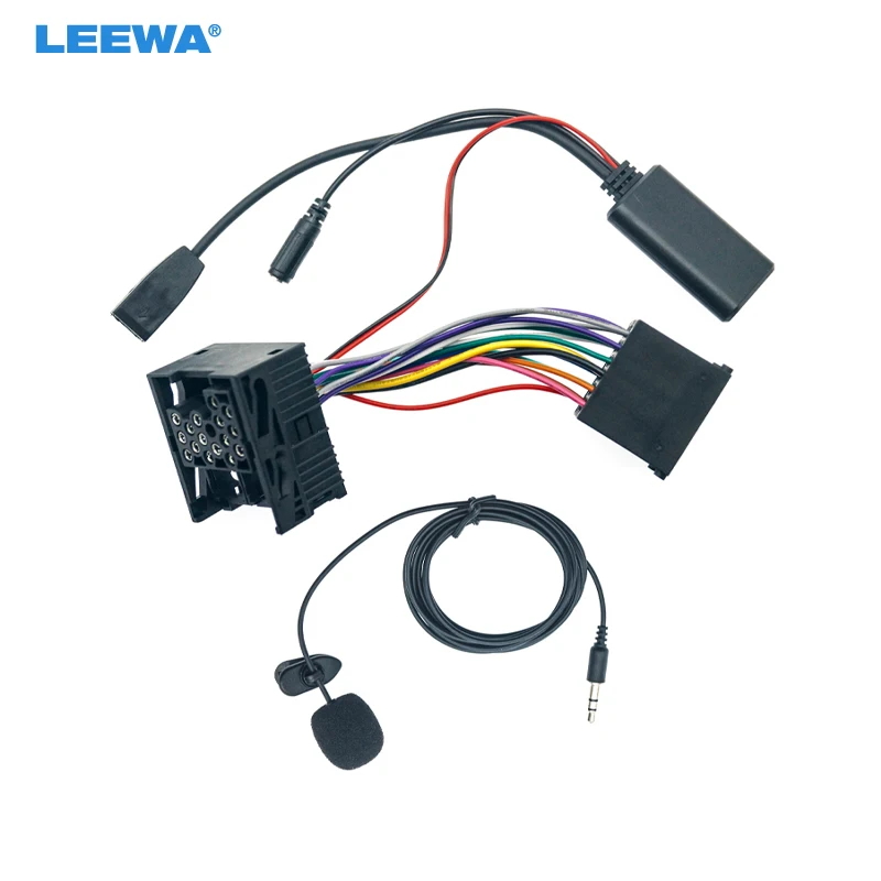 

LEEWA Car Bluetooth Module AUX-in Audio MP3 Music Adapter For BMW (E46) 320i 320ci 320cic Stereo Wire Harness With Micphone