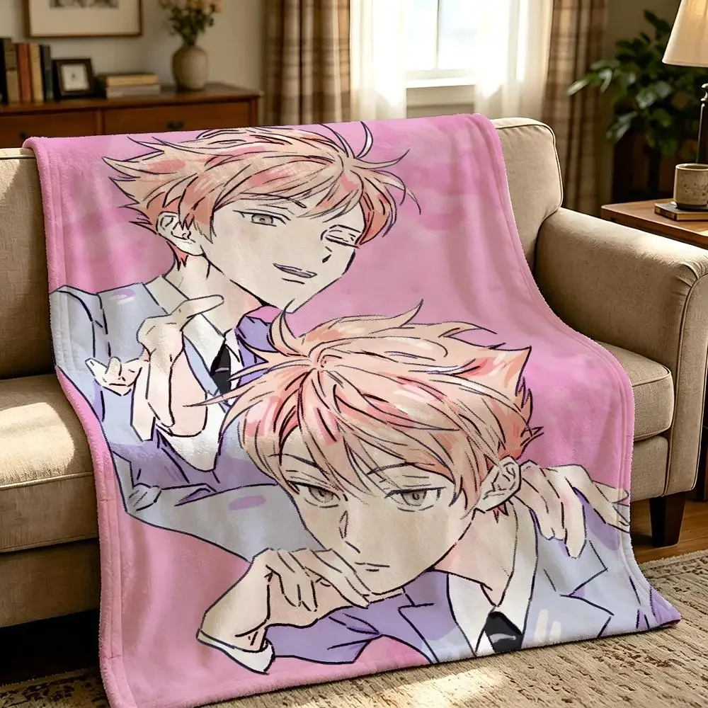 anime O-Ouran High School Host Club-b Throw Thick Comfort Flannel Quilt, Multi-scene Use Indoor Outdoor Daily Nap