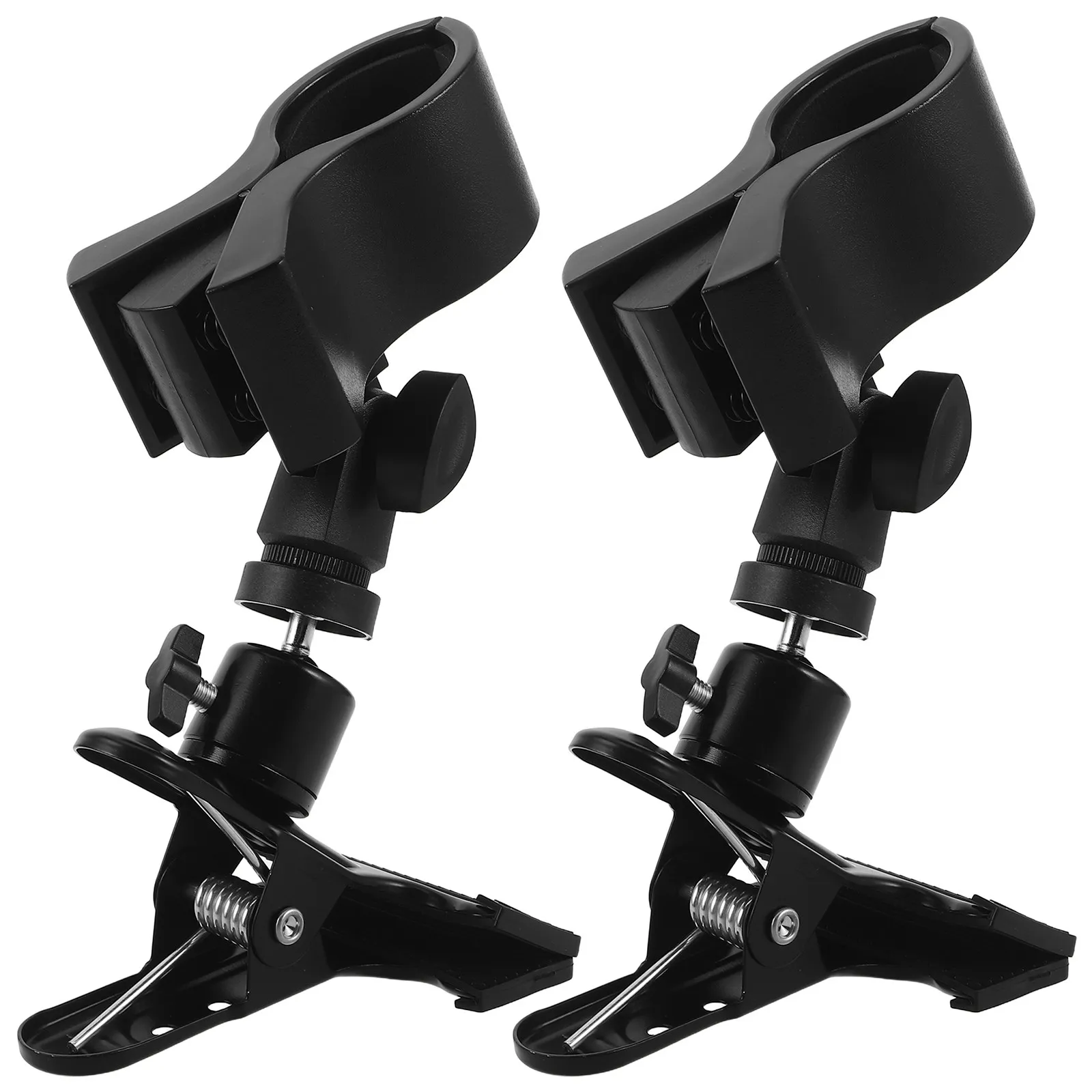 2Pcs Hands Free Hair Dryer Holder 360 Degree Rotating Adjustable Stand Clamp on Desk Blow Dryer Stand for Salon Bathroom Use