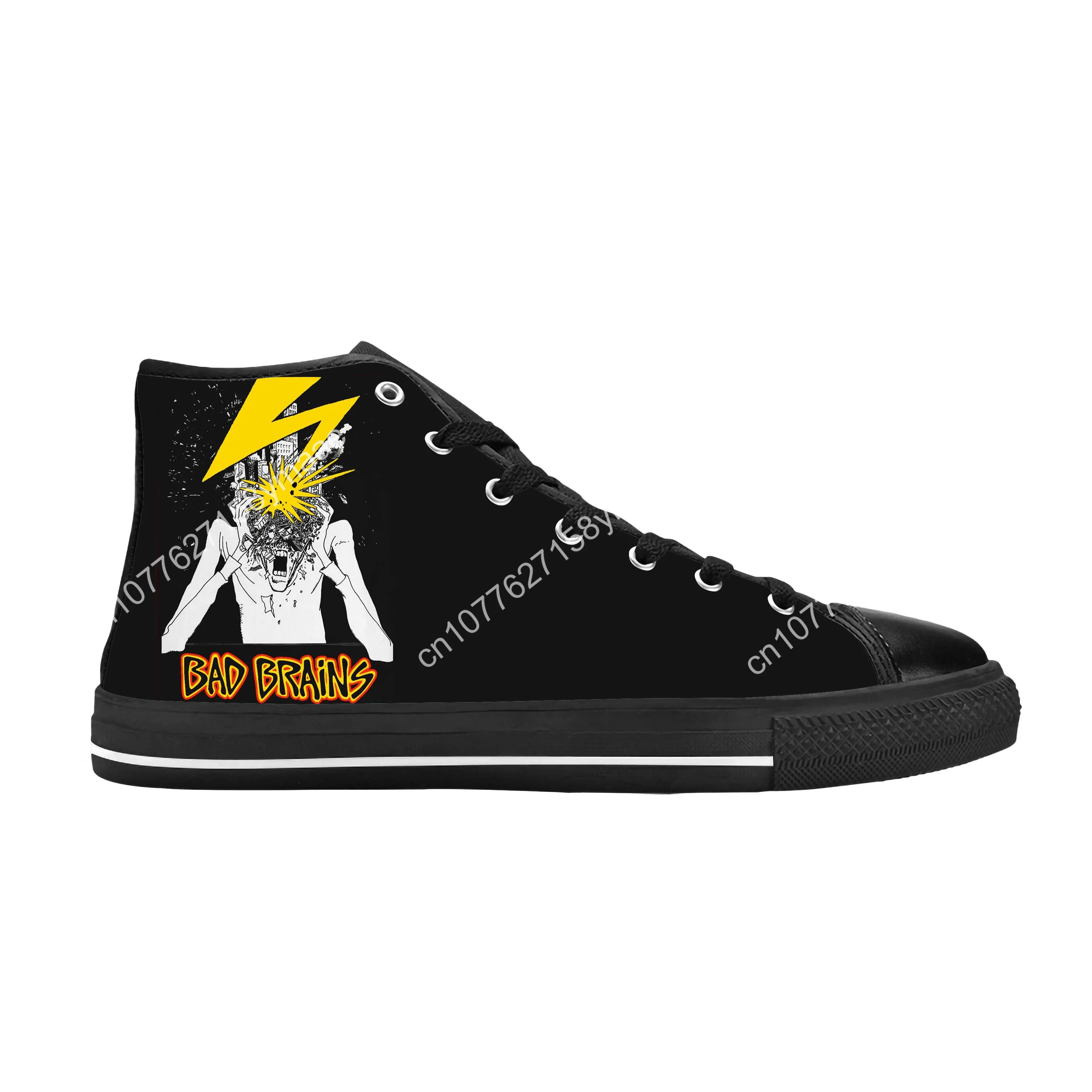 Bad Brains Punk Rock Band Singer Music Cool Funny Casual Cloth Shoes High Top Comfortable Breathable 3D Print Men Women Sneakers