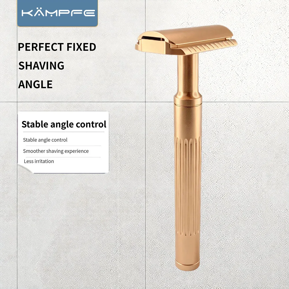 KAMPFE Rose Gold Manual Safety Razor for Women CNC Machined Mild Double Edge Eco-friendly Shaving Razor